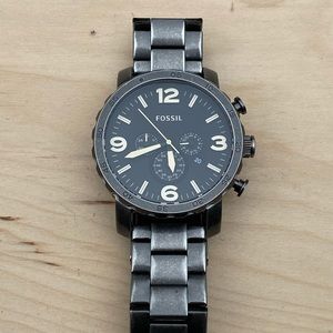 Men’s Fossil Timeless Large Faced Silver Watch